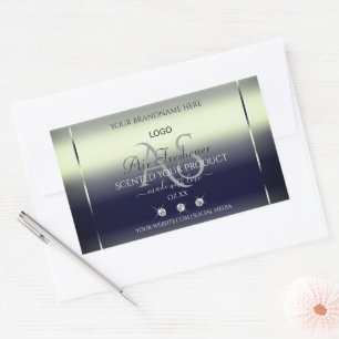 Blue Silver Product Labels Jewels Monogram Logo