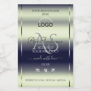 Blue Silver Product Labels Jewels Monogram Logo