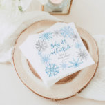 Blue silver snowflakes baby its cold outside napkin<br><div class="desc">Blue silver snowflakes baby its cold outside Napkins
Matching items are available.</div>