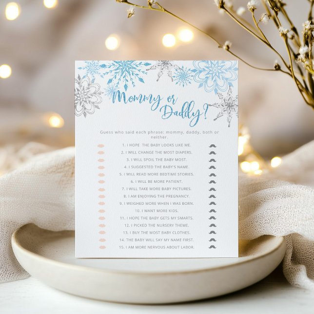 Blue silver Snowflakes mummy or daddy game (Creator Uploaded)