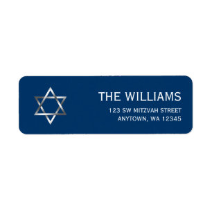 Blue Silver Star of David Bar Mitzvah