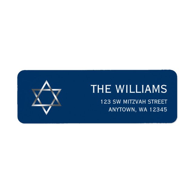 Blue Silver Star of David Bar Mitzvah (Front)