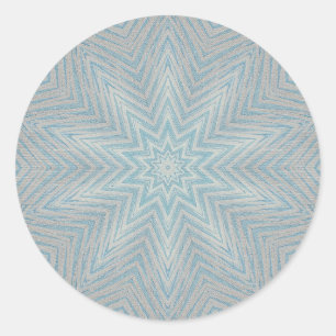 Blue Silver Star Pattern Kaleidoscope Stickers