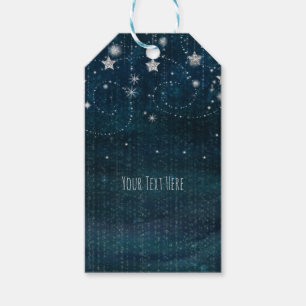 Blue & Silver Starry Celestial Party Favour Gift Tags