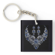 Blue Silver Tiger Crystal Jewellery Set