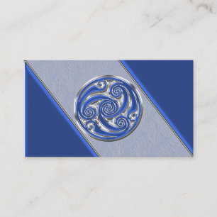Blue Silver Triskel Business Card