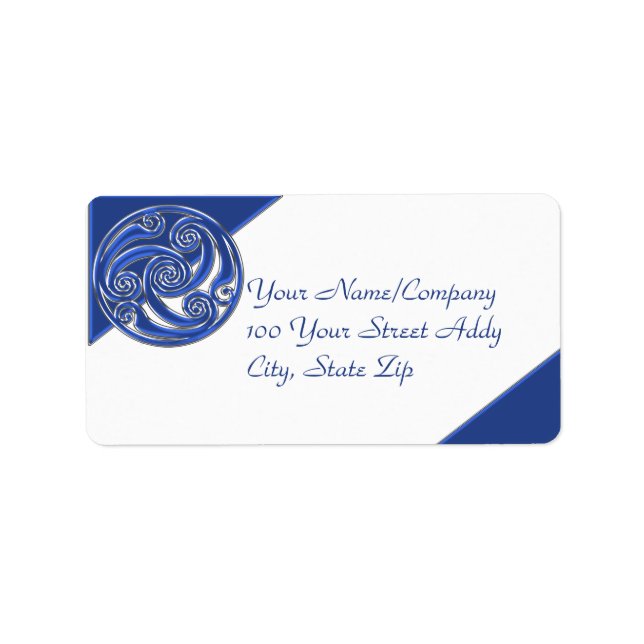 Blue Silver Triskel Label (Front)