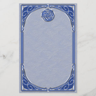 Blue Silver Triskel Stationery