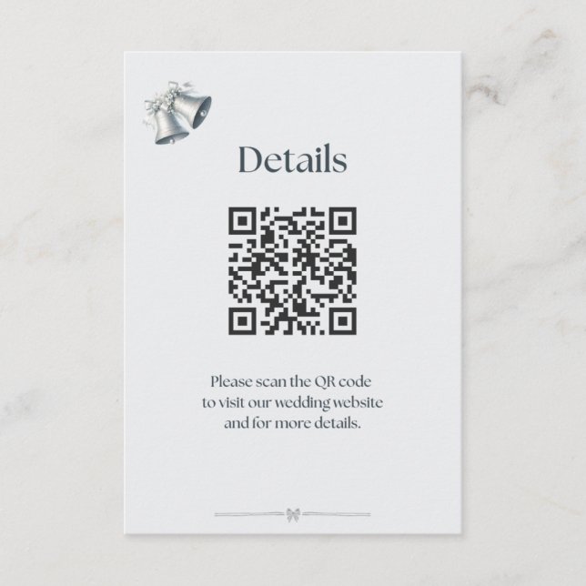 Blue Silver Wedding Bells Details Enclosure (Front)