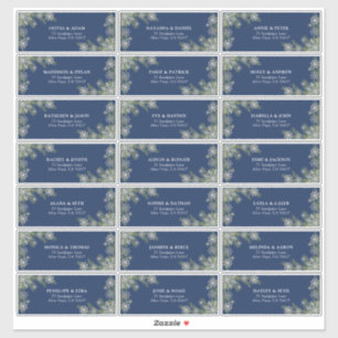 Blue Silver Winter Wedding Guest Address