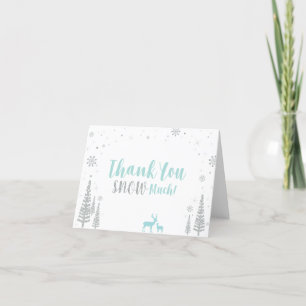 Blue & Silver Winter Wonderland Thank You Card