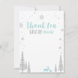Blue & Silver Winter Wonderland Thank You Card