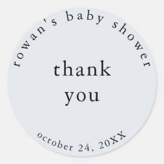 Blue Simple Baby Shower Thank You Sticker