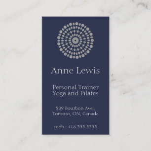 Blue Simple Business Card with Mandala design