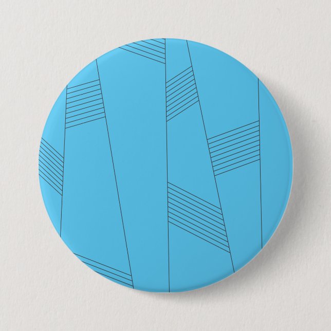 Blue, simple, elegant, abstract line pattern 7.5 cm round badge (Front)