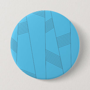 Blue, simple, elegant, abstract line pattern 7.5 cm round badge