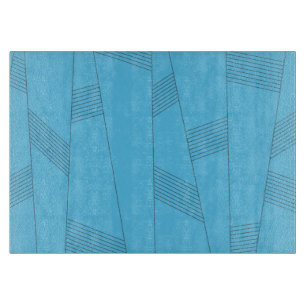 Blue, simple, elegant, abstract line pattern cutting board