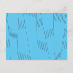 Blue, simple, elegant, abstract line pattern postcard