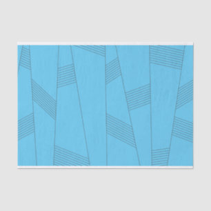 Blue, simple, elegant, abstract line pattern tissue paper