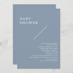 Blue Simple Elegant Modern Baby Shower Invitation
