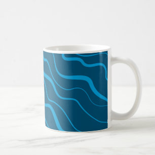 Blue, simple, modern, cool wave abstraction coffee mug
