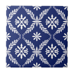 Blue Simple Modern Geometric Elegant Abstract Tile