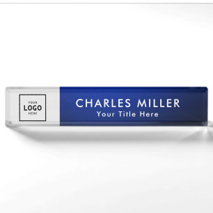 Blue simple Modern Professional business logo Nameplate