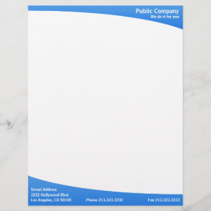 Blue simple plain modern elegant letterhead design