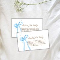 Blue Simple Polka Dot Bow Books For Baby Shower