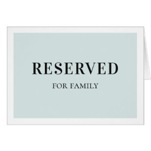 Blue simple reserved sign. Elegant classic wedding