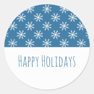 Blue Simple Snowflake Holiday Stickers