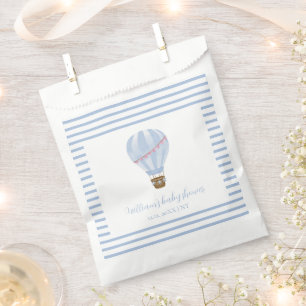 Blue Simple Stripe Hot Air Balloon Boy Baby Shower Favour Bags