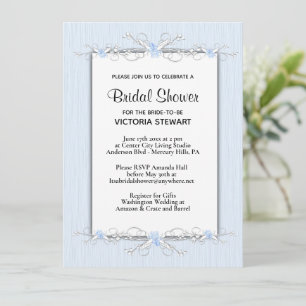 Blue Simplicity Bridal Shower Invitation