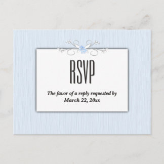 Blue Simplicity RSVP with Entree Choices Invitation Postcard