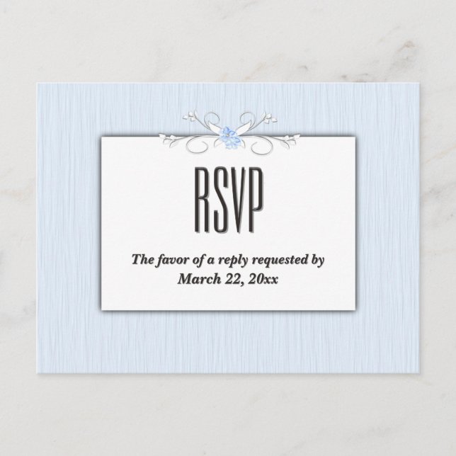 Blue Simplicity RSVP with Entree Choices Invitation Postcard (Front)