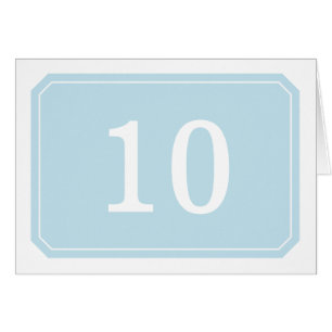 Blue Simply Elegant Table Number Card