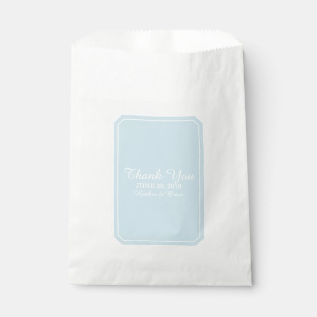 Blue Simply Elegant Wedding Favour Bags (Front)