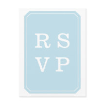 Blue Simply Elegant Wedding RSVP Postcard