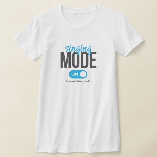 Blue Singing Mode On T-Shirt (Laydown)