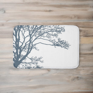 Blue Single Tree Boho Bath Mat