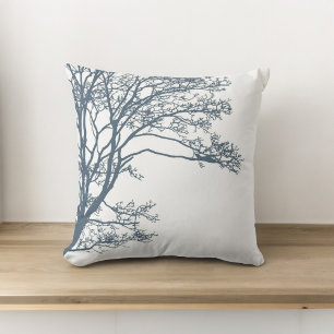 Blue Single Tree Boho Cushion