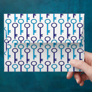 Blue Skeleton Key Seamless Pattern  Envelope