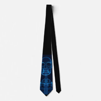 Blue skeleton tie