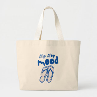 Blue Sketch Bold Flip Flops Mood Daily Life Phrase Large Tote Bag