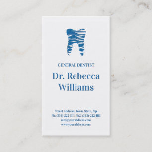 Blue Sketched Tooth Dental Appointment Reminder Business Card