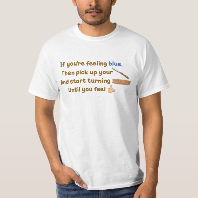 Blue Skew Woodturning Poem T-Shirt (Front)