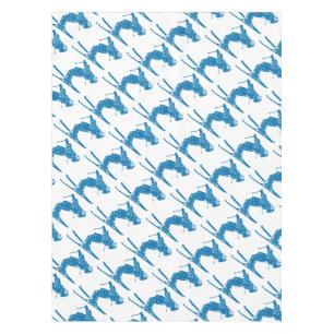 Blue-Skier Tablecloth