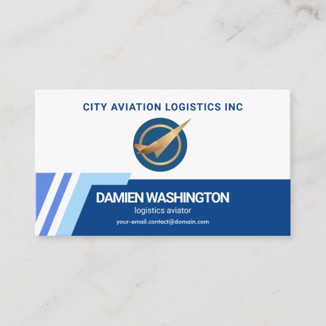 Blue Skies Airport Runway Line Logistics Pilot Business Card (Front)