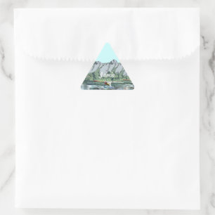 Blue Skies and Alaskan Mountains Triangle Sticker