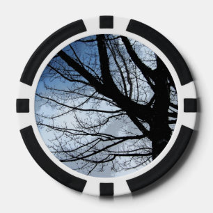 Blue Skies and Alder Tree Art Poker Chips